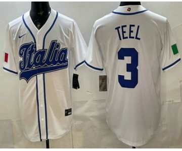 Men's Italy #3 Kyle Teel White 2026 World Baseball Classic Cool Base Jersey