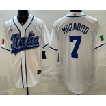 Men's Italy #7 Nick Morabito White 2026 World Baseball Classic Cool Base Jersey