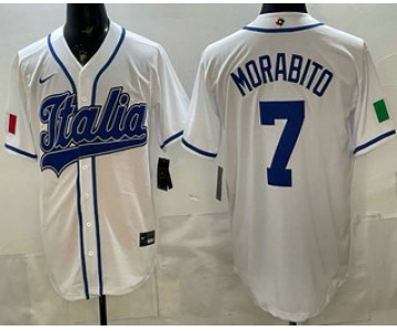Men's Italy #7 Nick Morabito White 2026 World Baseball Classic Cool Base Jersey