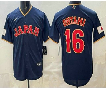 Men's Japan #16 Shohei Ohtani Navy 2026 World Baseball Classic Cool Base Jersey