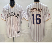 Men's Japan #16 Shohei Ohtani White 2026 World Baseball Classic Cool Base Jersey Men's Japan #16 Shohei Ohtani White 2026 World Baseball Classic Cool Base Jersey
