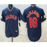 Men's Japan #18 Yoshinobu Yamamoto Navy 2026 World Baseball Classic Cool Base Jersey