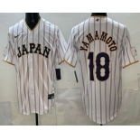 Men's Japan #18 Yoshinobu Yamamoto White 2026 World Baseball Classic Cool Base Jersey