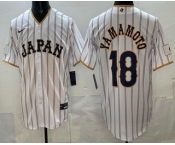 Men's Japan #18 Yoshinobu Yamamoto White 2026 World Baseball Classic Cool Base Jersey Men's Japan #18 Yoshinobu Yamamoto White 2026 World Baseball Classic Cool Base Jersey
