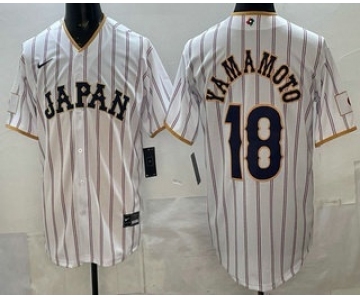 Men's Japan #18 Yoshinobu Yamamoto White 2026 World Baseball Classic Cool Base Jersey