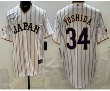 Men's Japan #34 Masataka Yoshida White 2026 World Baseball Classic Cool Base Jersey