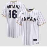 Men's Japan Baseball #16 Shohei Ohtani White 2026 World Baseball Classic Home Stadium Stitched Jersey