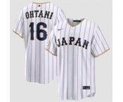Men's Japan Baseball #16 Shohei Ohtani White 2026 World Baseball Classic Home Stadium Stitched Jersey Men's Japan Baseball #16 Shohei Ohtani White 2026 World Baseball Classic Home Stadium Stitched Jersey