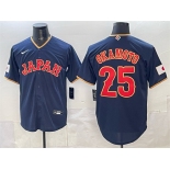 Men's Japan Baseball #25 Kazuma Okamoto Navy 2026 World Baseball Classic Road Stadium Stitched Jersey