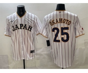 Men's Japan Baseball #25 Kazuma Okamoto White 2026 World Baseball Classic Home Stadium Stitched Jersey Men's Japan Baseball #25 Kazuma Okamoto White 2026 World Baseball Classic Home Stadium Stitched Jersey