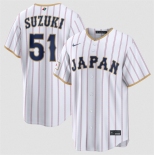 Men's Japan Baseball #51 Seiya Suzuki White 2026 World Baseball Classic Home Stadium Stitched Jersey