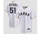 Men's Japan Baseball #51 Seiya Suzuki White 2026 World Baseball Classic Home Stadium Stitched Jersey Men's Japan Baseball #51 Seiya Suzuki White 2026 World Baseball Classic Home Stadium Stitched Jersey