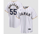 Men's Japan Baseball #55 Munetaka Murakami White 2026 World Baseball Classic Home Stadium Stitched Jersey Men's Japan Baseball #55 Munetaka Murakami White 2026 World Baseball Classic Home Stadium Stitched Jersey