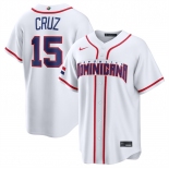 Men's Dominican Republic Baseball #15 Oneil Cruz White 2026 World Baseball Classic Home Stadium Stitched Jersey