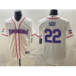 Men's Dominican Republic Baseball #22 Juan Soto White 2026 World Baseball Classic Home Stadium Stitched Jersey