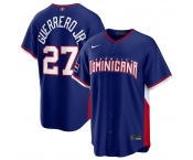Men's Dominican Republic Baseball #27 Vladimir Guerrero Jr. Navy 2026 World Baseball Classic Road Stadium Stitched Jersey