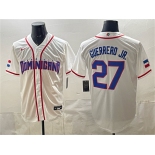 Men's Dominican Republic Baseball #27 Vladimir Guerrero Jr. White 2026 World Baseball Classic Home Stadium Stitched Jersey