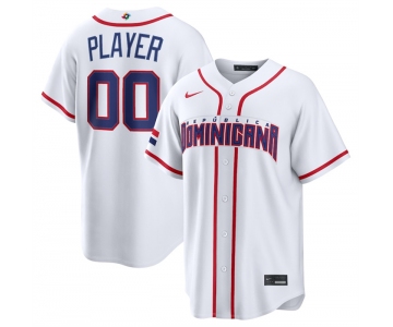 Men's Dominican Republic Baseball Active Player Custom White 2026 World Baseball Classic Home Stadium Stitched Jersey