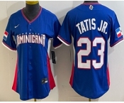 Women's Dominican #23 Fernando Tatis Jr Blue 2026 World Baseball Classic Cool Base Jersey