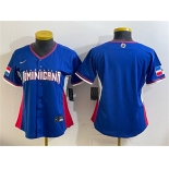 Women's Dominican Republic Baseball Blank Royal 2026 World Baseball Classic Road Stadium Stitched Baseball Jersey