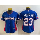 Youth Dominican Republic Baseball #23 Fernando Tatis Jr. Royal 2026 World Baseball Classic Road Stadium Stitched Baseball Jersey