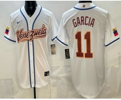 Men's Venezuela #11 Maikel Garcia White 2026 World Baseball Classic Cool Base Jersey Men's Venezuela #11 Maikel Garcia White 2026 World Baseball Classic Cool Base Jersey
