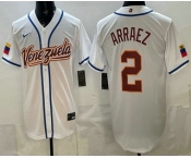 Men's Venezuela #2 Luis Arraez White 2026 World Baseball Classic Cool Base Jersey Men's Venezuela #2 Luis Arraez White 2026 World Baseball Classic Cool Base Jersey