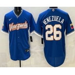 Men's Venezuela #26 Campeones Blue 2026 World Baseball Classic Cool Base Jersey