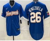Men's Venezuela #26 Campeones Blue 2026 World Baseball Classic Cool Base Jersey Men's Venezuela #26 Campeones Blue 2026 World Baseball Classic Cool Base Jersey