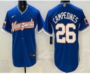 Men's Venezuela #26 Venezuela Blue 2026 World Baseball Classic Cool Base Jersey Men's Venezuela #26 Venezuela Blue 2026 World Baseball Classic Cool Base Jersey