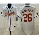 Men's Venezuela #26 Venezuela White 2026 World Baseball Classic Cool Base Jersey