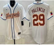 Men's Venezuela #29 Daniel Palencia White 2026 World Baseball Classic Cool Base Jersey Men's Venezuela #29 Daniel Palencia White 2026 World Baseball Classic Cool Base Jersey