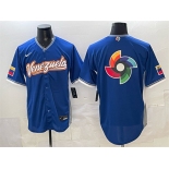 Men's Venezuela Baseball Blue 2026 World Baseball Classic Big Logo Road Stadium Stitched Jersey