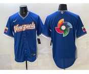 Men's Venezuela Baseball Blue 2026 World Baseball Classic Big Logo Road Stadium Stitched Jersey Men's Venezuela Baseball Blue 2026 World Baseball Classic Big Logo Road Stadium Stitched Jersey