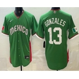 Men's Mexico #13 Nick Gonzales Green 2026 World Baseball Classic Cool Base Jersey