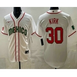 Men's Mexico #30 Alejandro Kirk White 2026 World Baseball Classic Cool Base Jersey Men's Mexico #30 Alejandro Kirk White 2026 World Baseball Classic Cool Base Jersey