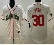 Men's Mexico #30 Alejandro Kirk White 2026 World Baseball Classic Cool Base Jersey