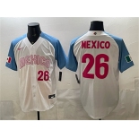 Men's Mexico Baseball #26 Mexico White 2026 World Baseball Classic Home Stadium Stitched Jersey