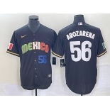 Men's Mexico Baseball #56 Randy Arozarena Black Stitched Jersey Men's Mexico Baseball #56 Randy Arozarena Black Stitched Jersey