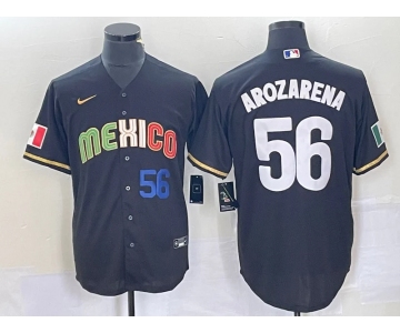 Men's Mexico Baseball #56 Randy Arozarena Black Stitched Jersey