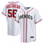 Men's Mexico Baseball #56 Randy Arozarena White 2026 World Baseball Classic Home Stadium Stitched Jersey