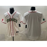Men's Mexico Baseball Blank White 2026 World Baseball Classic Home Stadium Stitched Jersey