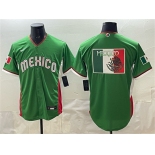 Men's Mexico Baseball Team Big Logo Green 2026 World Baseball Classic Home Stadium Stitched Jersey