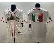 Men's Mexico Baseball Team Big Logo White 2026 World Baseball Classic Home Stadium Stitched Jersey