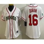 Women's Mexico #16 Jarren Duran White 2026 World Baseball Classic Cool Base Jersey