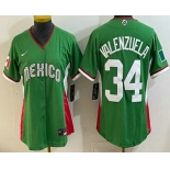 Women's Mexico #34 Fernando Valenzuela Green 2026 World Baseball Classic Cool Base Jersey