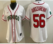 Women's Mexico #56 Randy Arozarena White 2026 World Baseball Classic Cool Base Jersey Women's Mexico #56 Randy Arozarena White 2026 World Baseball Classic Cool Base Jersey