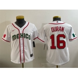 Youth Mexico Baseball #16 Jarren Duran White 2026 World Baseball Classic Home Stadium Stitched Baseball Jersey Youth Mexico Baseball #16 Jarren Duran White 2026 World Baseball Classic Home Stadium Stitched Baseball Jersey