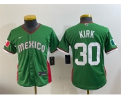Youth Mexico Baseball #30 Alejandro Kirk Green 2026 World Baseball Classic Stadium Stitched Baseball Jersey