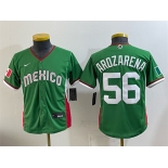 Youth Mexico Baseball #56 Randy Arozarena Green 2026 World Baseball Classic Stadium Stitched Baseball Jersey Youth Mexico Baseball #56 Randy Arozarena Green 2026 World Baseball Classic Stadium Stitched Baseball Jersey